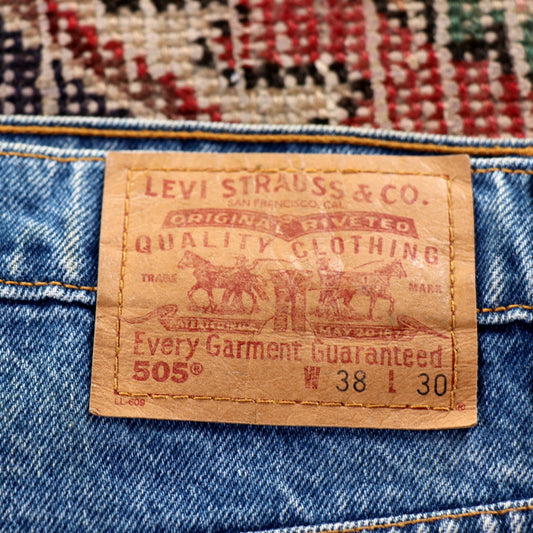Levi's 505 Red Tab W36 L26 Straight Leg Regular Fit Blue Denim Jeans