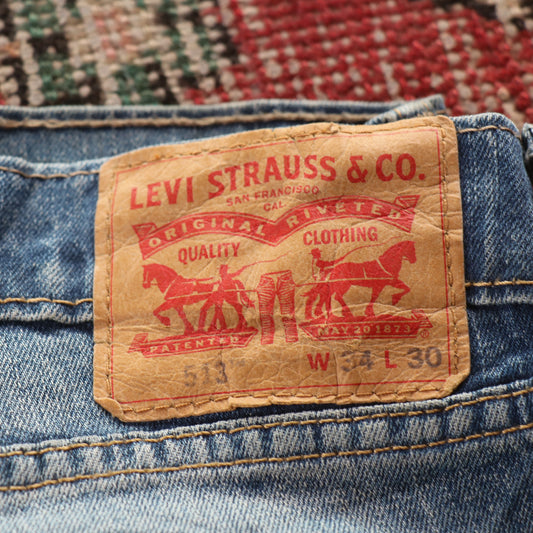 Levi's 511 Red Tab W34 L30 Slim Fit Blue Denim Jeans