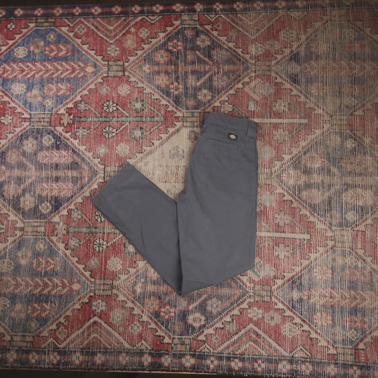 Dickies W26 L28 Straight Leg Grey Cotton Blend Trousers