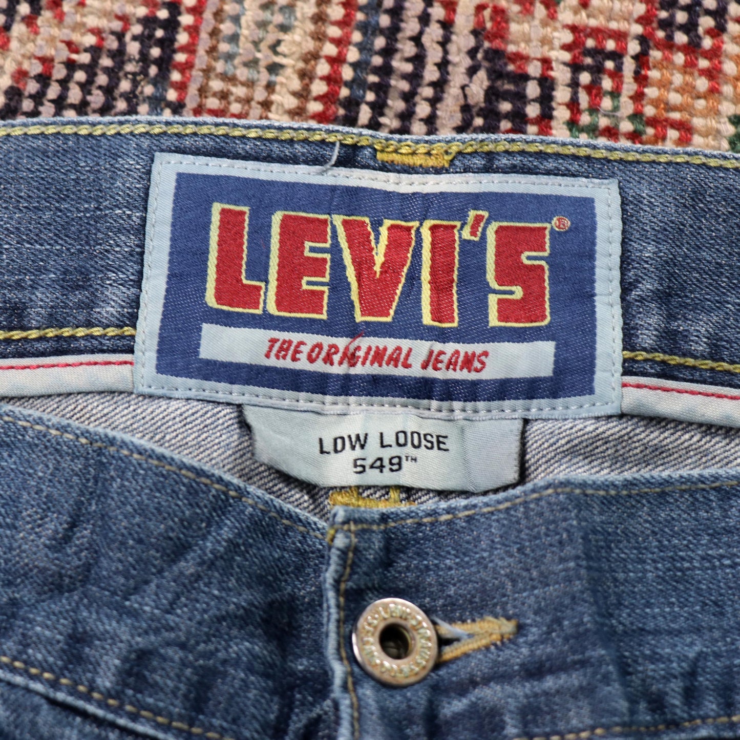Levi's 549 Red Tab W40 L30 Loose Classic Ripped Style Blue Denim Jeans