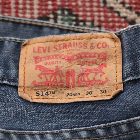 Levi's 514 Red Tab W30 L30 Straight Leg Blue Denim Jeans