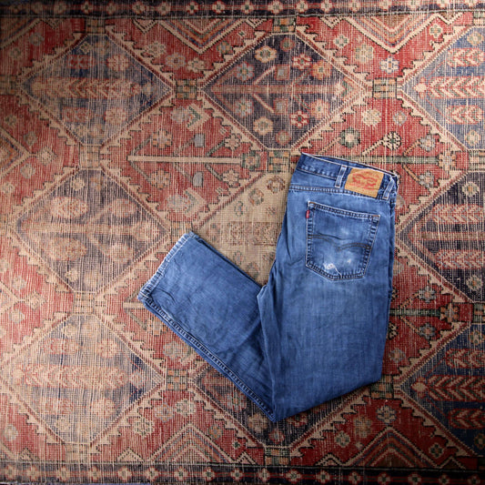 Levi's 505 Red Tab W38 L31 Straight Leg Regular Fit Blue Denim Jeans