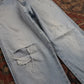 Wrangler W34 L32 Straight Leg Loose Fit Classic Ripped Style Blue Denim Jeans