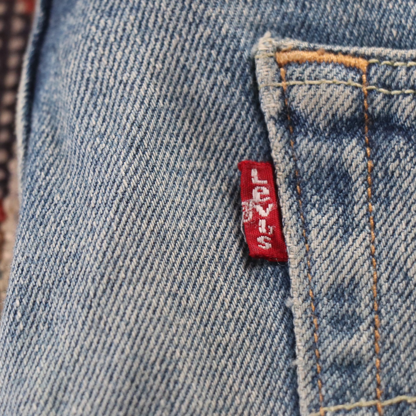 Levi's 501 Red Tab W34 L32 Original Fit Classic Ripped Style Blue Denim Jeans