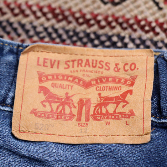 Levi's 520 W26 L28 Tapered Leg Slim Fit Blue Denim Jeans
