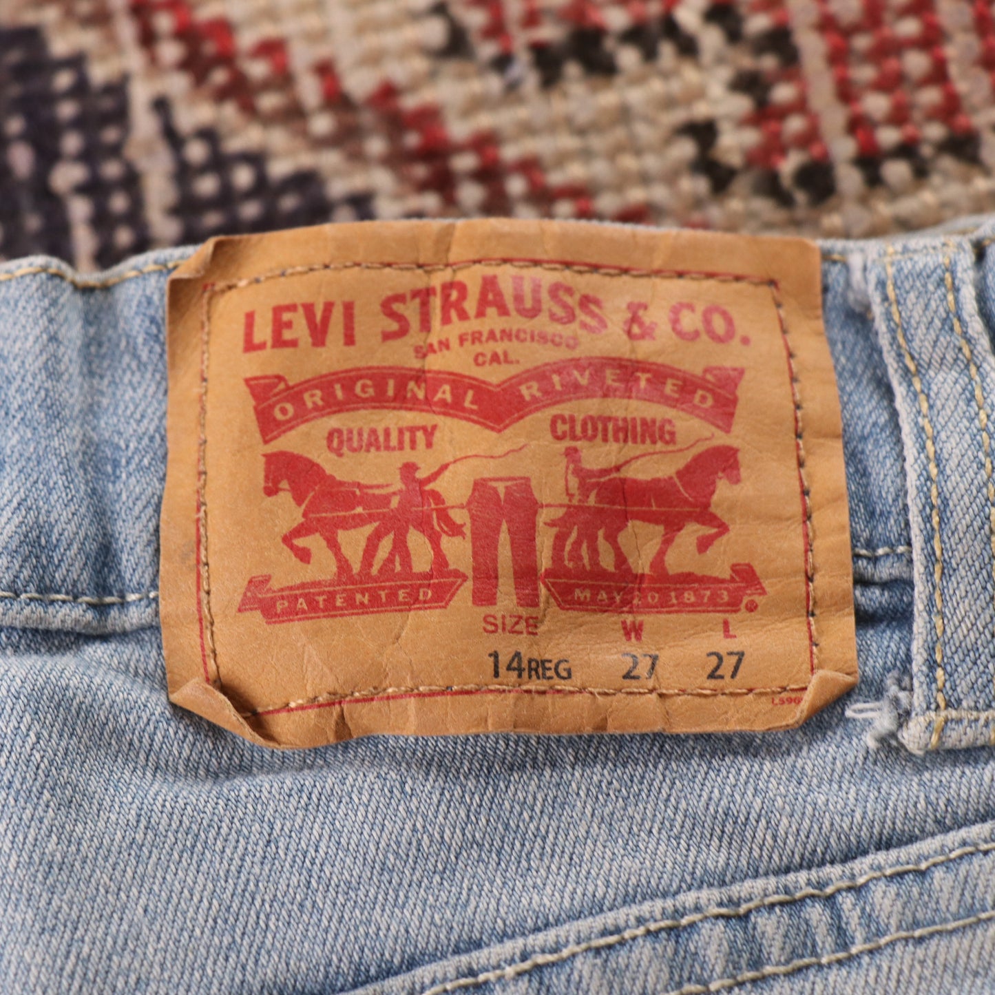 Levi's 512 Red Tab W24 L26 Tapered Leg Slim Fit Blue Denim Jeans