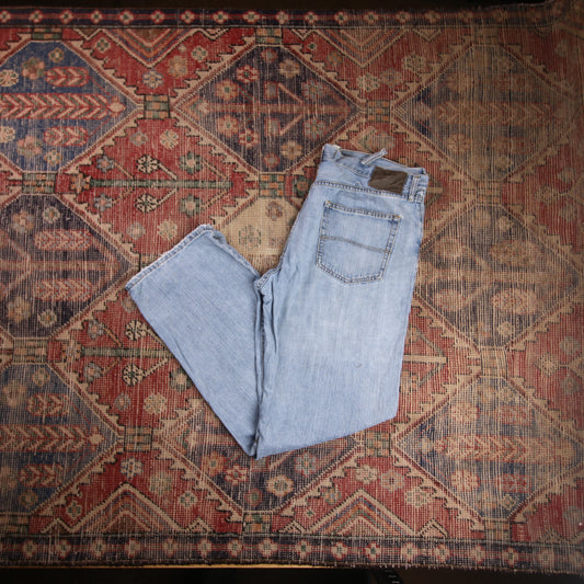 Lee W38 L32 Straight Leg Loose Fit Blue Denim Jeans