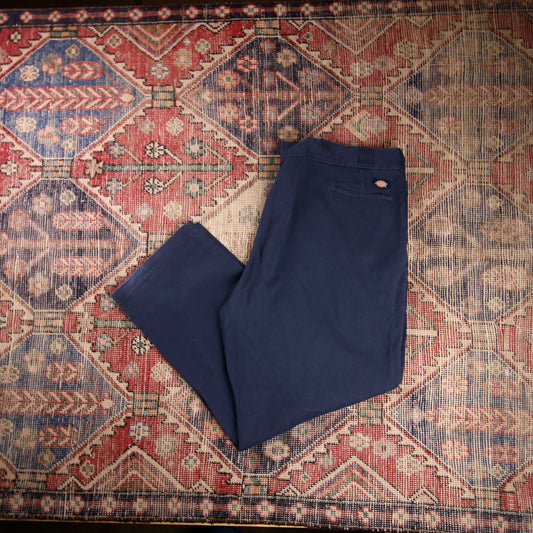 Dickies W46 L30 Straight Leg Blue Cotton Blend Trousers