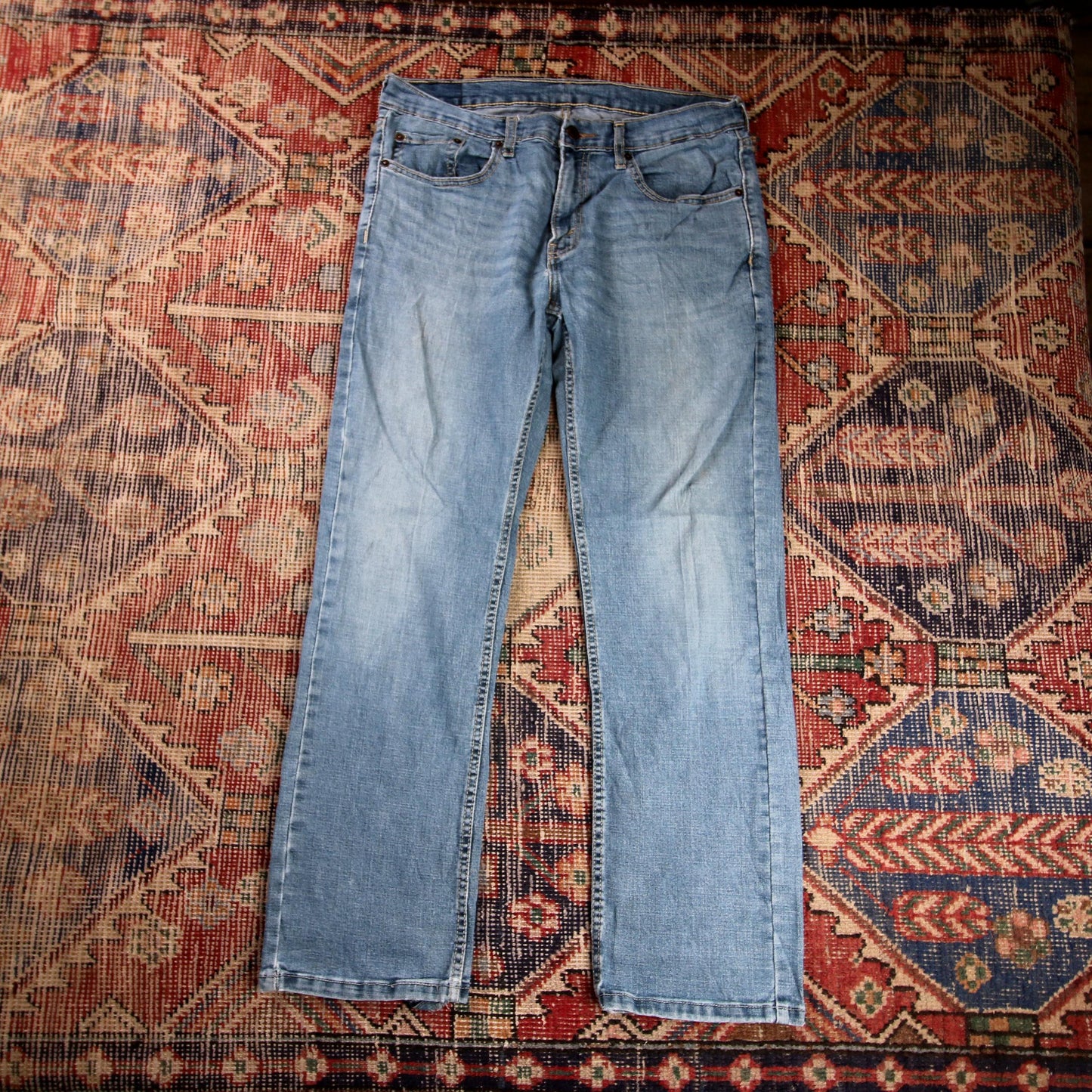 Levi's W32 L29 Straight Leg Relaxed Fit Blue Denim Jeans