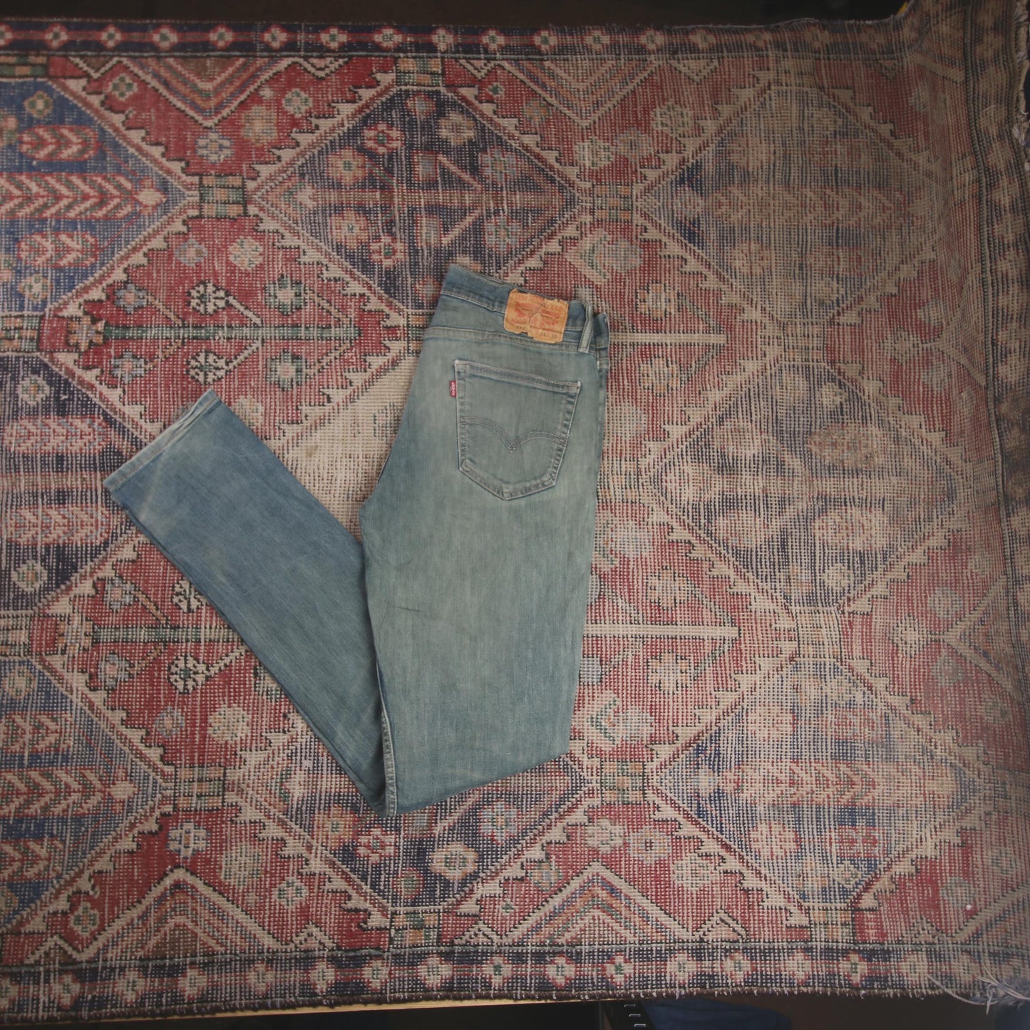 Levi's 511 W32 L34 Slim Fit Classic Ripped Style Green Denim Jeans