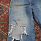 Wrangler W34 L32 Straight Leg Regular Fit Classic Ripped Style Blue Denim Jeans