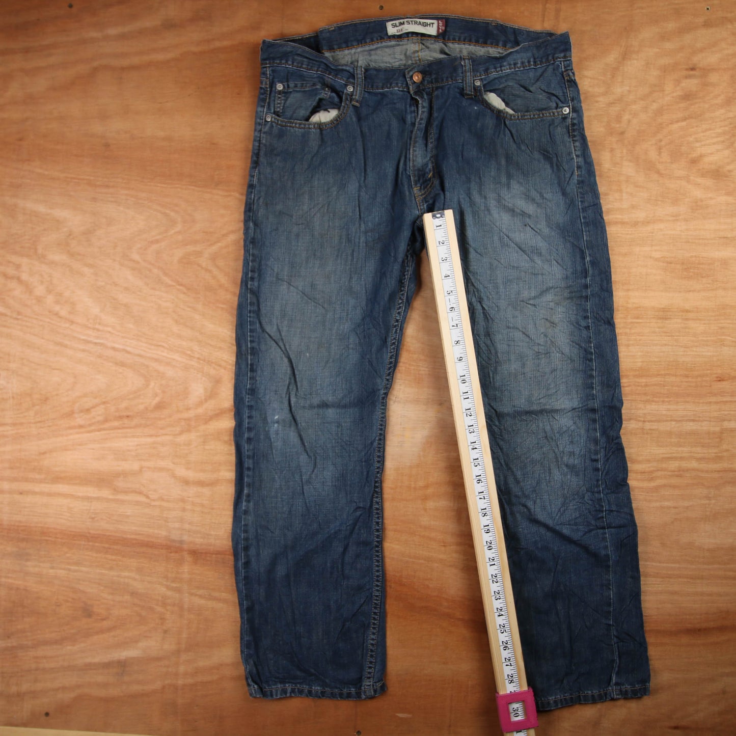 Levi's 514 Red Tab W38 L30 Straight Leg Blue Denim Jeans