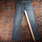 Wrangler W34 L34 Straight Leg Classic Ripped Style Blue Denim Jeans