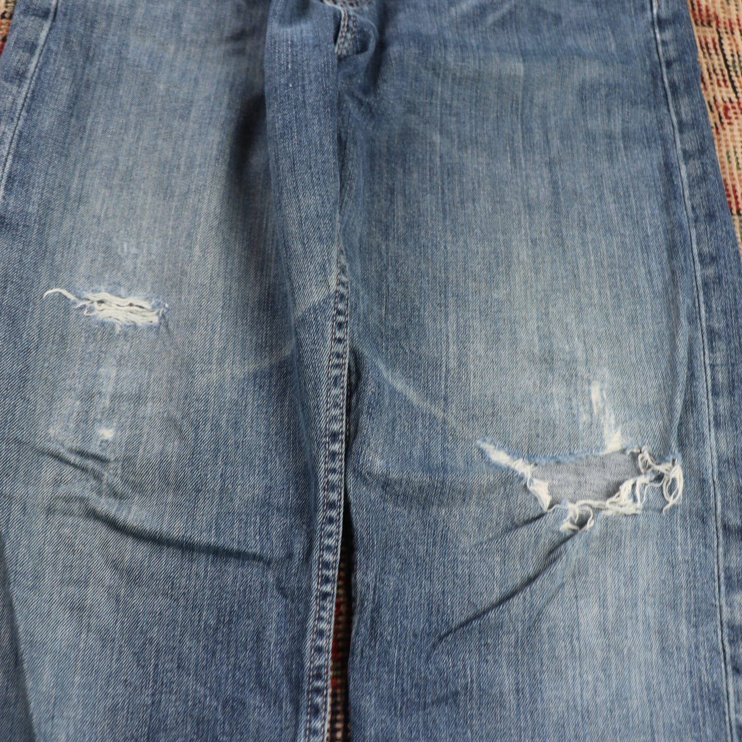 Levi's W30 L29 Straight Leg Classic Ripped Style Blue Denim Jeans