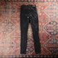 Levi's 721 Red Tab W24 L29 Skinny Classic Ripped Style Black Denim Jeans