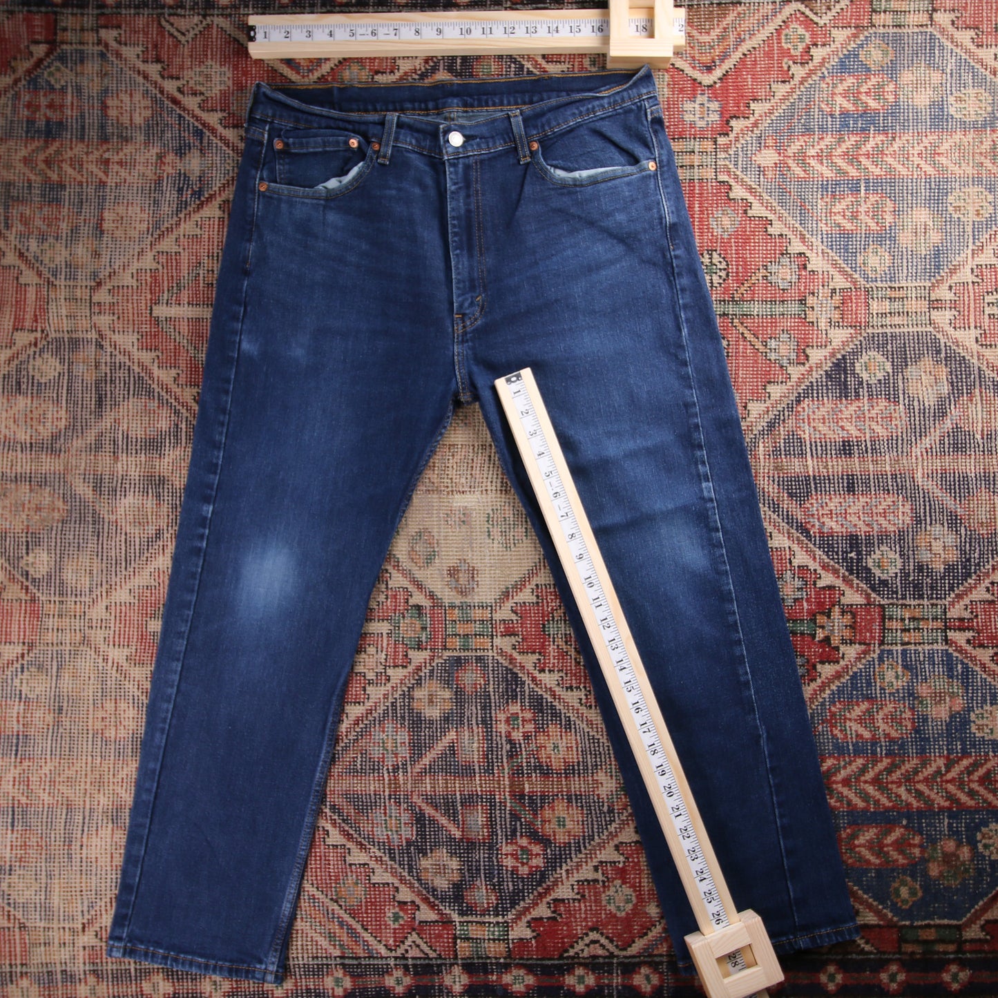 Levi's 505 Red Tab W34 L24 Straight Leg Regular Fit Blue Denim Jeans