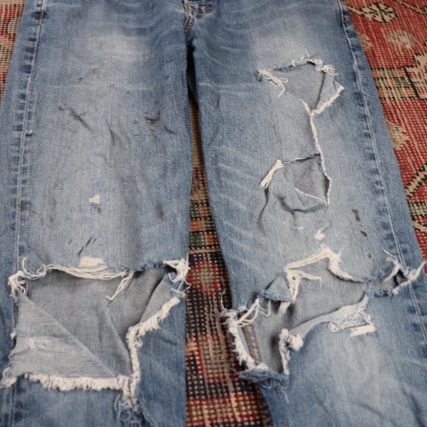 Levi's 511 W30 L34 Slim Fit Classic Ripped Style Blue Denim Jeans