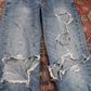 Levi's 511 W30 L34 Slim Fit Classic Ripped Style Blue Denim Jeans
