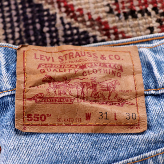 Levi's 550 W30 L29 Tapered Leg Relaxed Fit Blue Denim Jeans