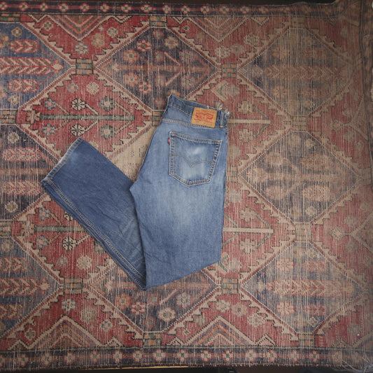 Levi's 505 W34 L32 Straight Leg Regular Fit Blue Denim Jeans