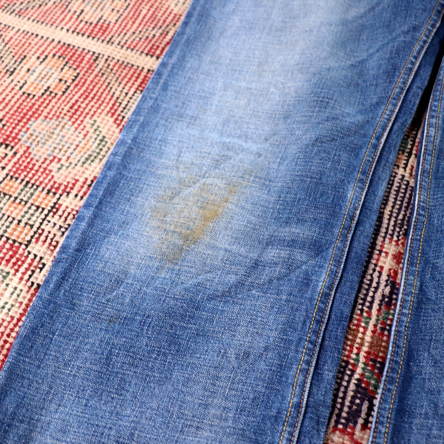 Levi's 506 W32 L30 Straight Leg Classic Ripped Style Blue Denim Jeans