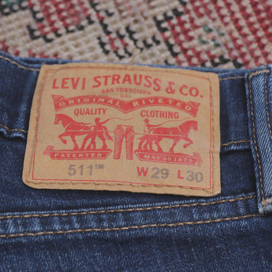 Levi's 511 W28 L28 Slim Fit Blue Denim Jeans