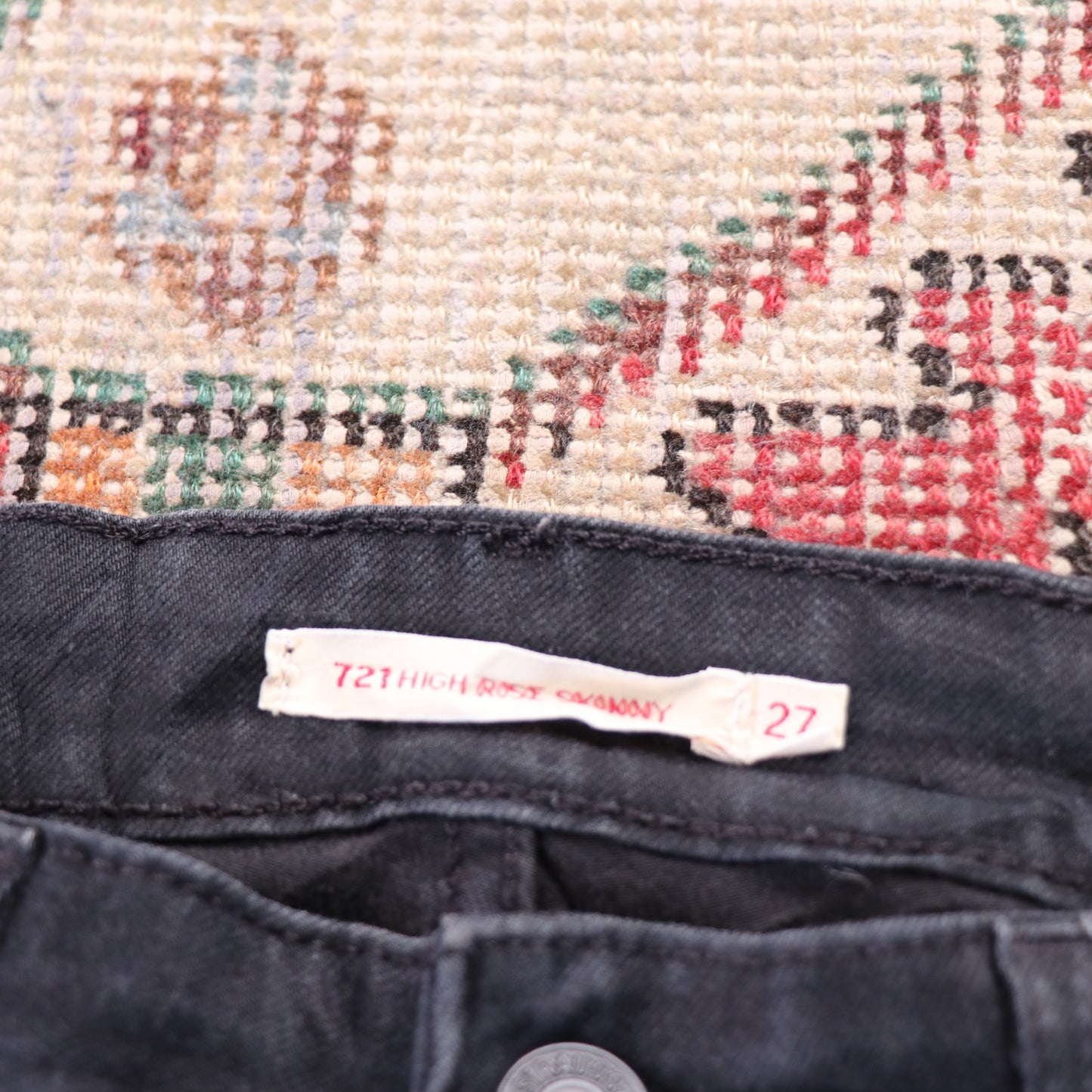 Levi's 721 W26 L27 Skinny Black Denim Jeans