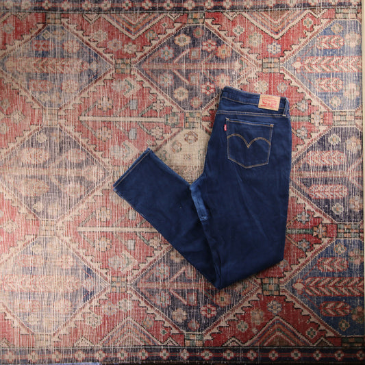 Levi's 711 Red Tab W34 L34 Slim Fit Classic Ripped Style Blue Denim Jeans