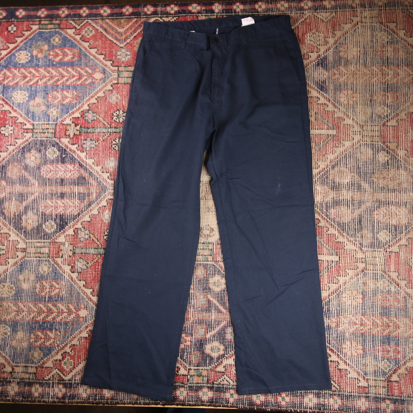 Dickies W36 L30 Straight Leg Blue Cotton Blend Trousers