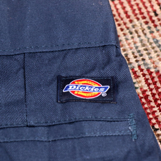 Dickies W40 L34 Straight Leg Blue Cotton Blend Trousers