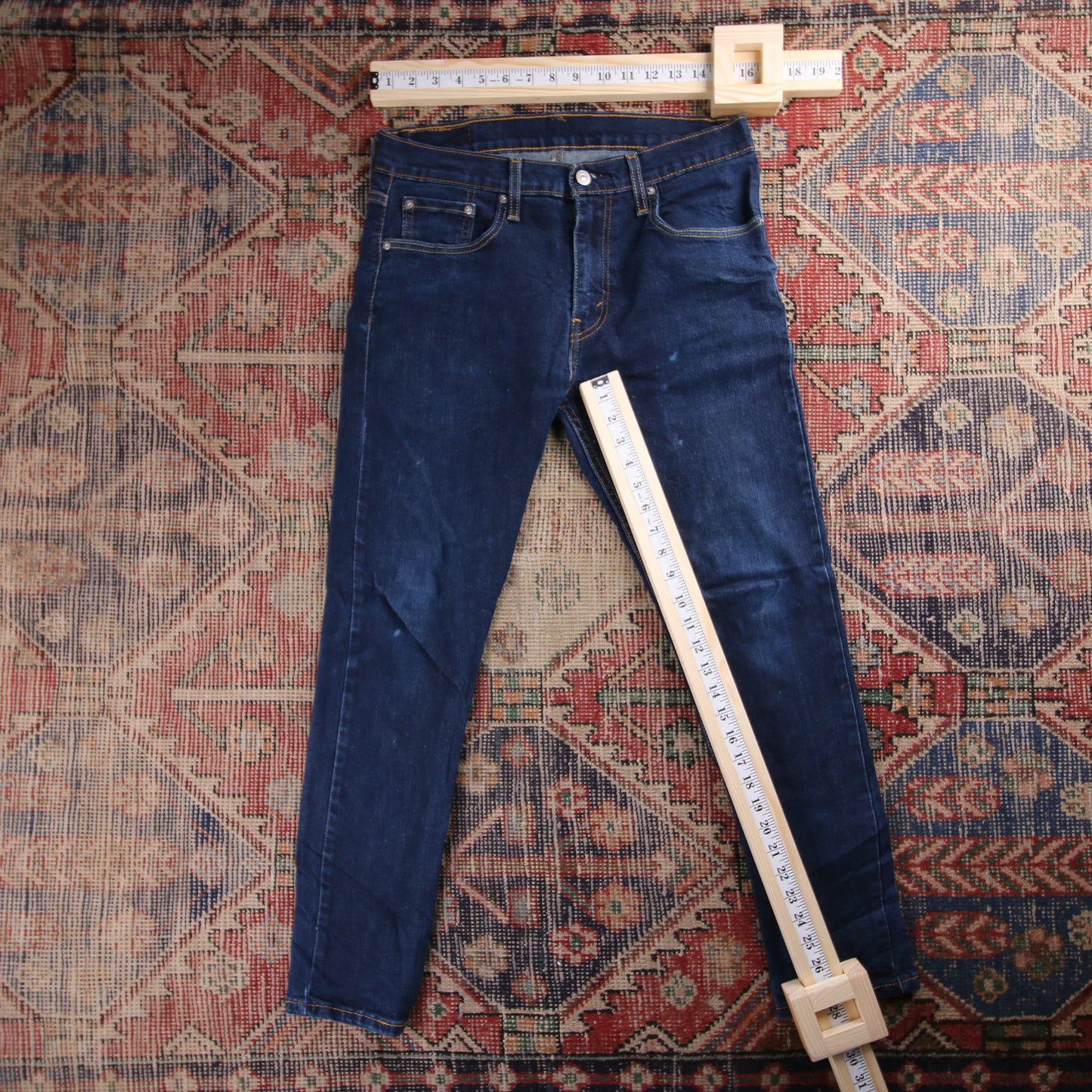 Levi's 512 Red Tab W32 L28 Tapered Leg Slim Fit Blue Denim Jeans