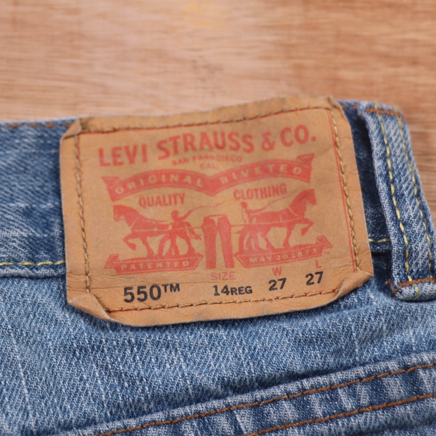Levi's 550 Red Tab W28 L27 Tapered Leg Relaxed Fit Blue Denim Jeans