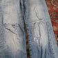 Levi's 504 W32 L31 Straight Leg Regular Fit Classic Ripped Style Blue Denim Jean
