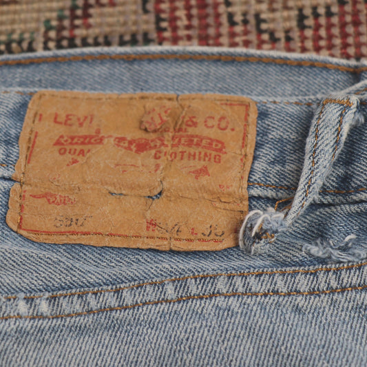 Levi's W34 L28 Tapered Leg Loose Fit Classic Ripped Style Blue Denim Jeans