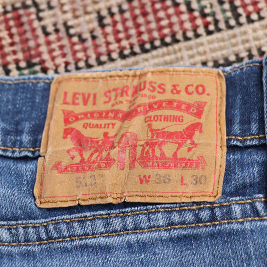 Levi's 513 W36 L28 Straight Leg Slim Fit Blue Denim Jeans