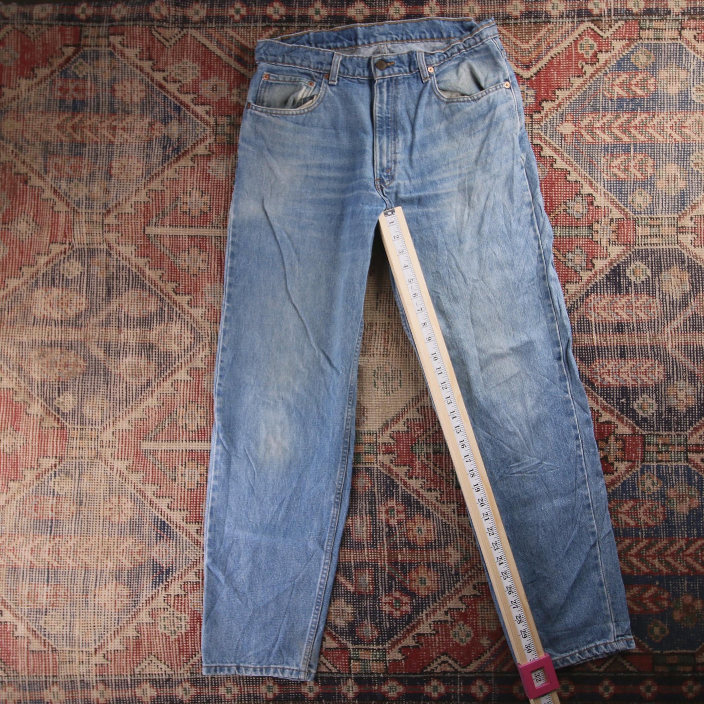 Levi's 505 Red Tab W32 L32 Straight Leg Regular Fit Blue Denim Jeans