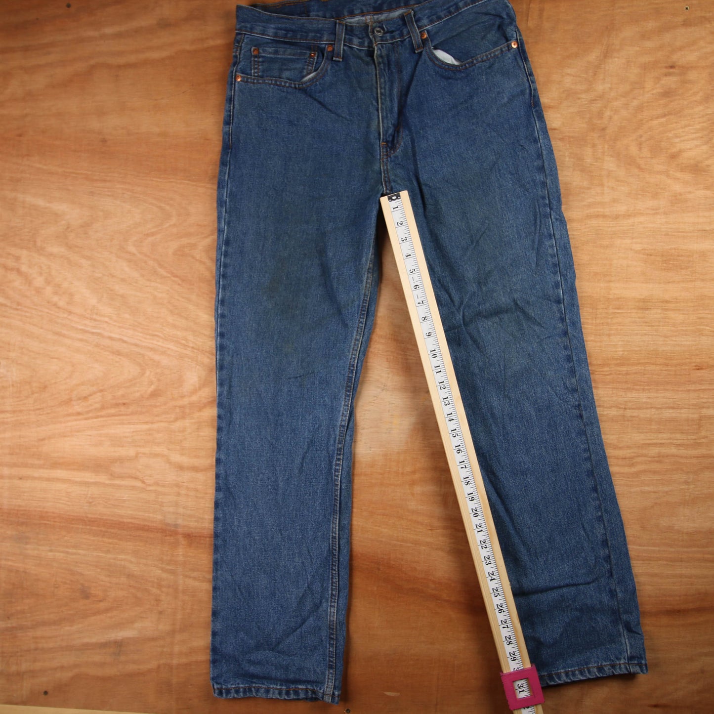 Levi's 516 Red Tab W34 L31 Straight Blue Denim Jeans