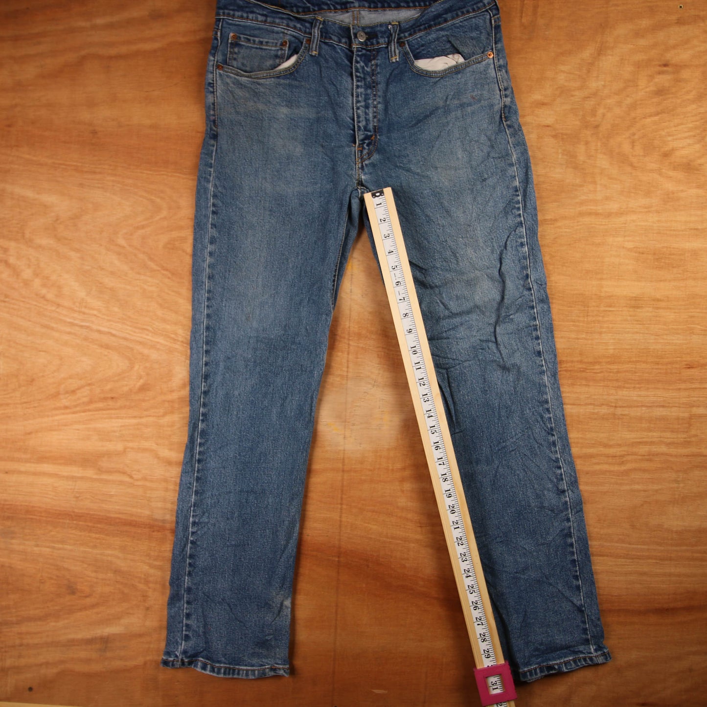 Levi's 514 Red Tab W34 L31 Straight Leg Blue Denim Jeans