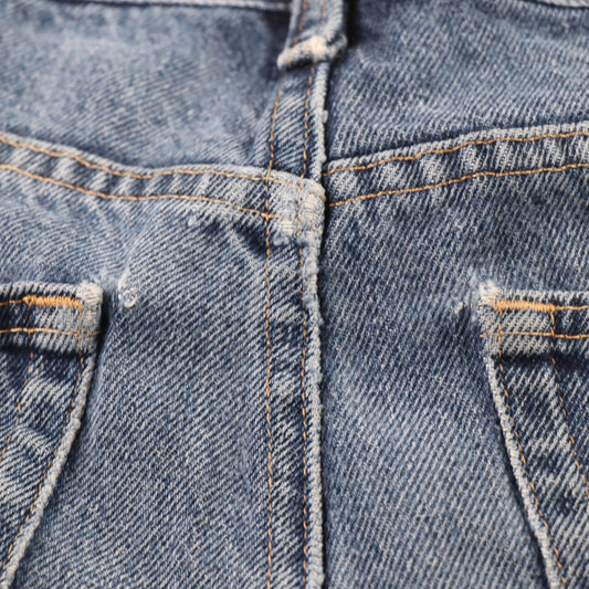 Wrangler W36 L28 Straight Leg Classic Ripped Style Blue Denim Jeans