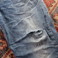 Levi's 502 Red Tab W32 L28 Tapered Leg Regular Fit Classic Ripped Style Blue Den