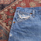Wrangler W28 L34 Straight Leg Relaxed Fit Classic Ripped Style Blue Denim Jeans