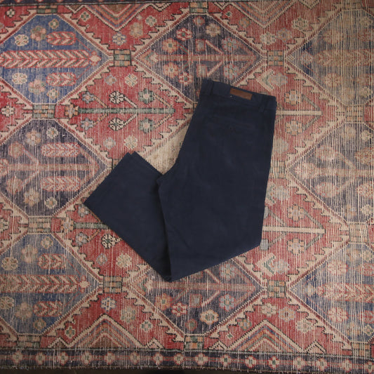 Unbranded W38 L28 Straight Leg Blue Corduroy Trousers