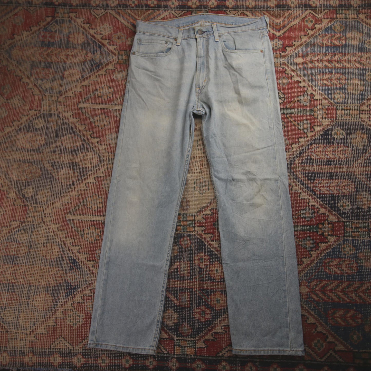 Levi's 505 W34 L30 Straight Leg Regular Fit Blue Denim Jeans