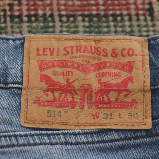 Levi's 514 Red Tab W30 L29 Straight Leg Blue Denim Jeans
