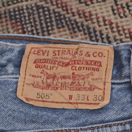 Levi's 505 W32 L26 Straight Leg Regular Fit Blue Denim Jeans
