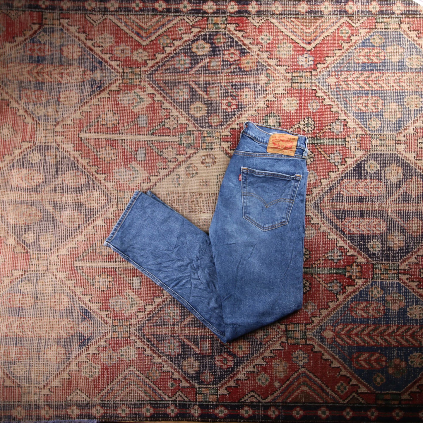 Levi's 505 Red Tab W30 L31 Straight Leg Regular Fit Blue Denim Jeans