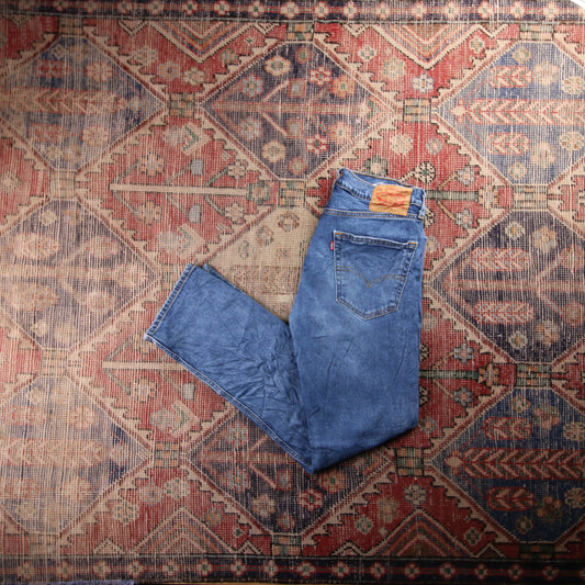 Levi's 505 Red Tab W30 L31 Straight Leg Regular Fit Blue Denim Jeans