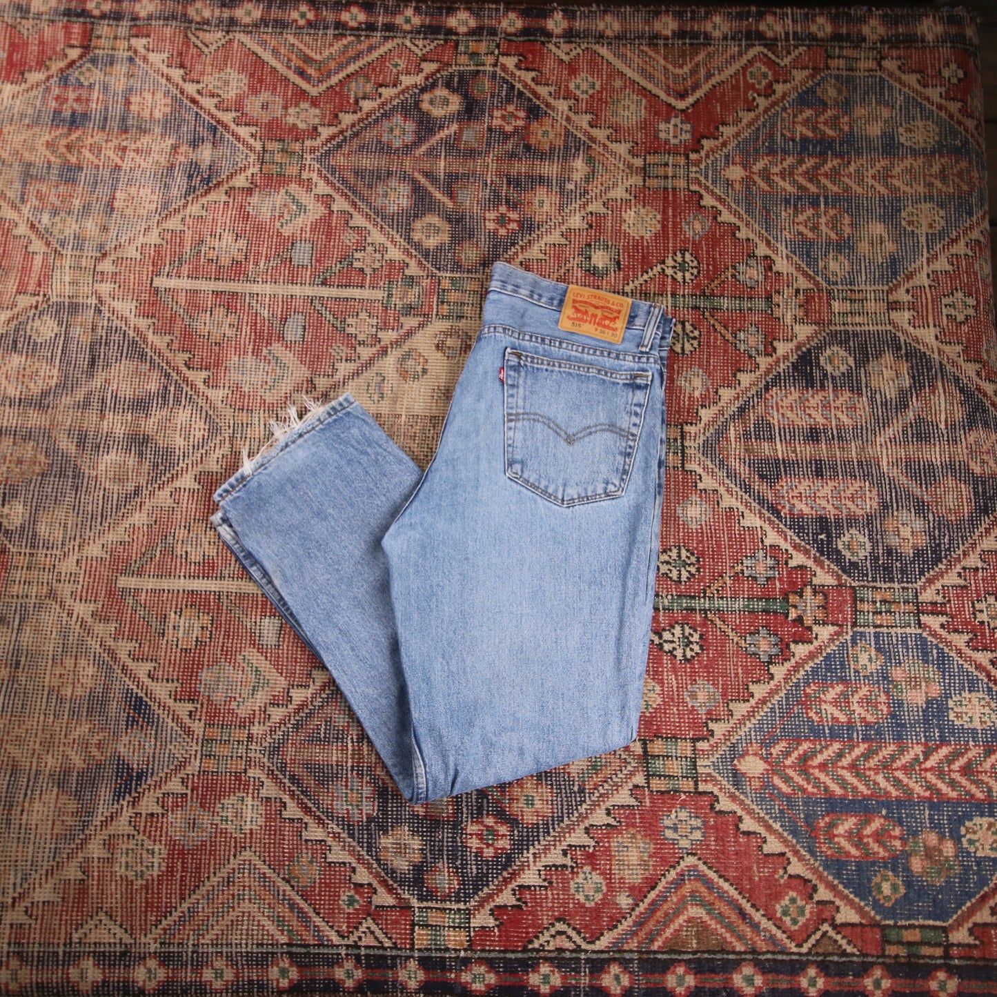 Levi's 516 W34 L28 Straight Leg Blue Denim Jeans