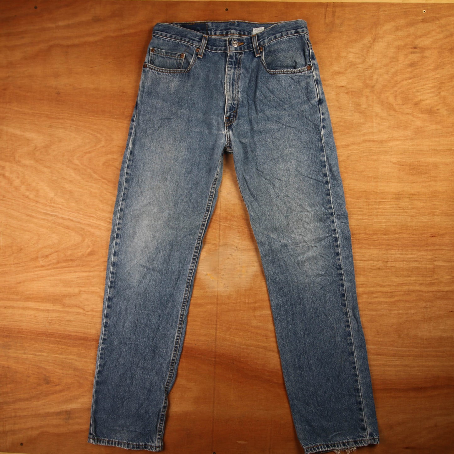 Levi's 505 Red Tab W32 L31 Straight Leg Regular Fit Blue Denim Jeans