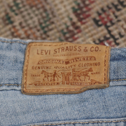 Levi's 721 W26 L30 Skinny Classic Ripped Style Blue Denim Jeans